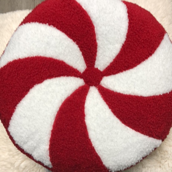 Peppermint Candy Cane Swirl Pillow - Picture 2 of 9